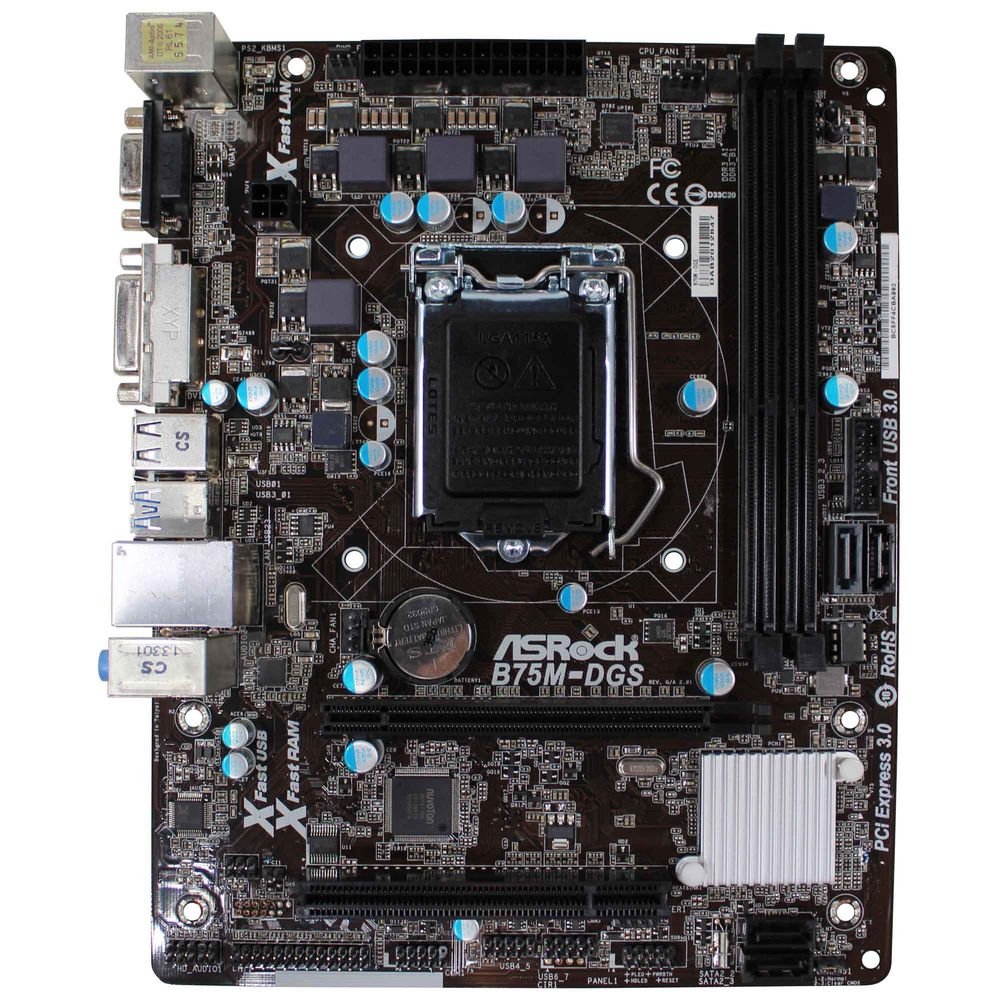 Placa Mãe Asrock B75m-dgs Ddr3 Lga 1155-2ª Geração (10383